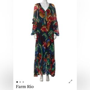 Farm Rio tropical print maxi dress, size XL